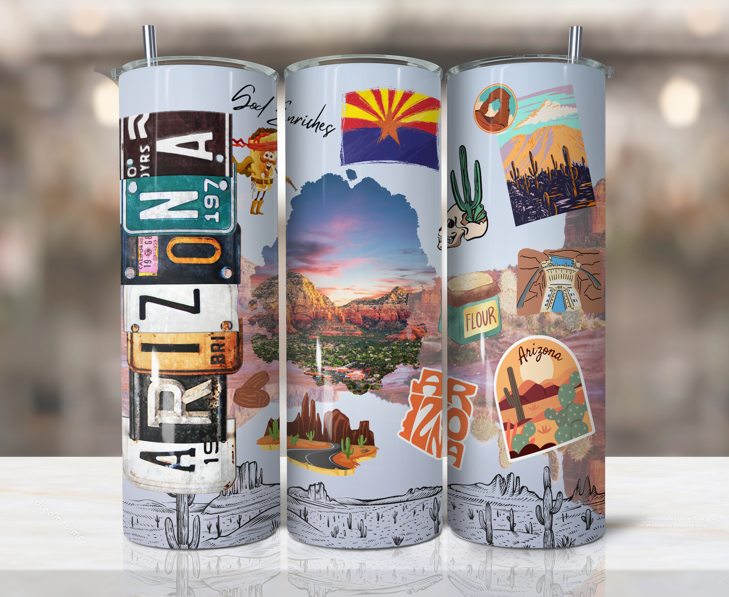 US States License Plate Sublimation Tumbler
