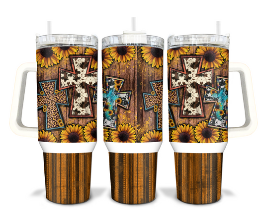Faith Cross 40oz Sublimation Tumbler