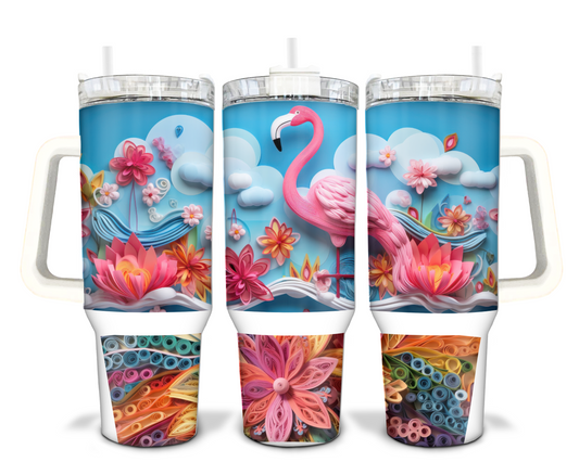 Flamingo 40oz Sublimation Tumbler