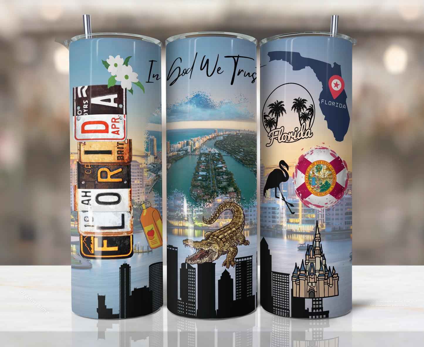 US States License Plate Sublimation Tumbler