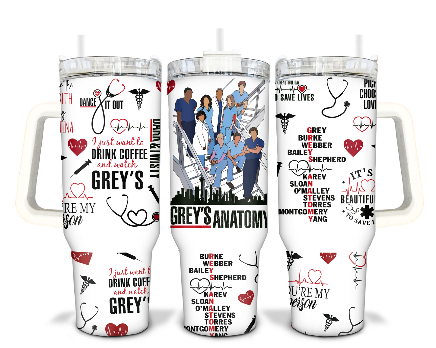 Greys Anatomy TV Show 40oz Tumbler
