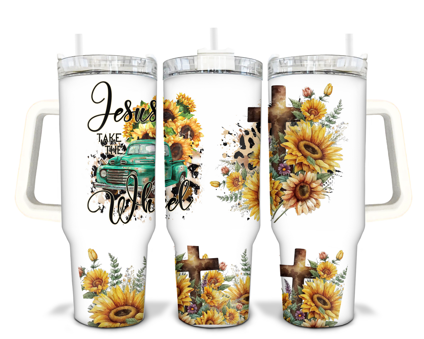Jesus Take the Wheel 40oz Sublimation Tumbler