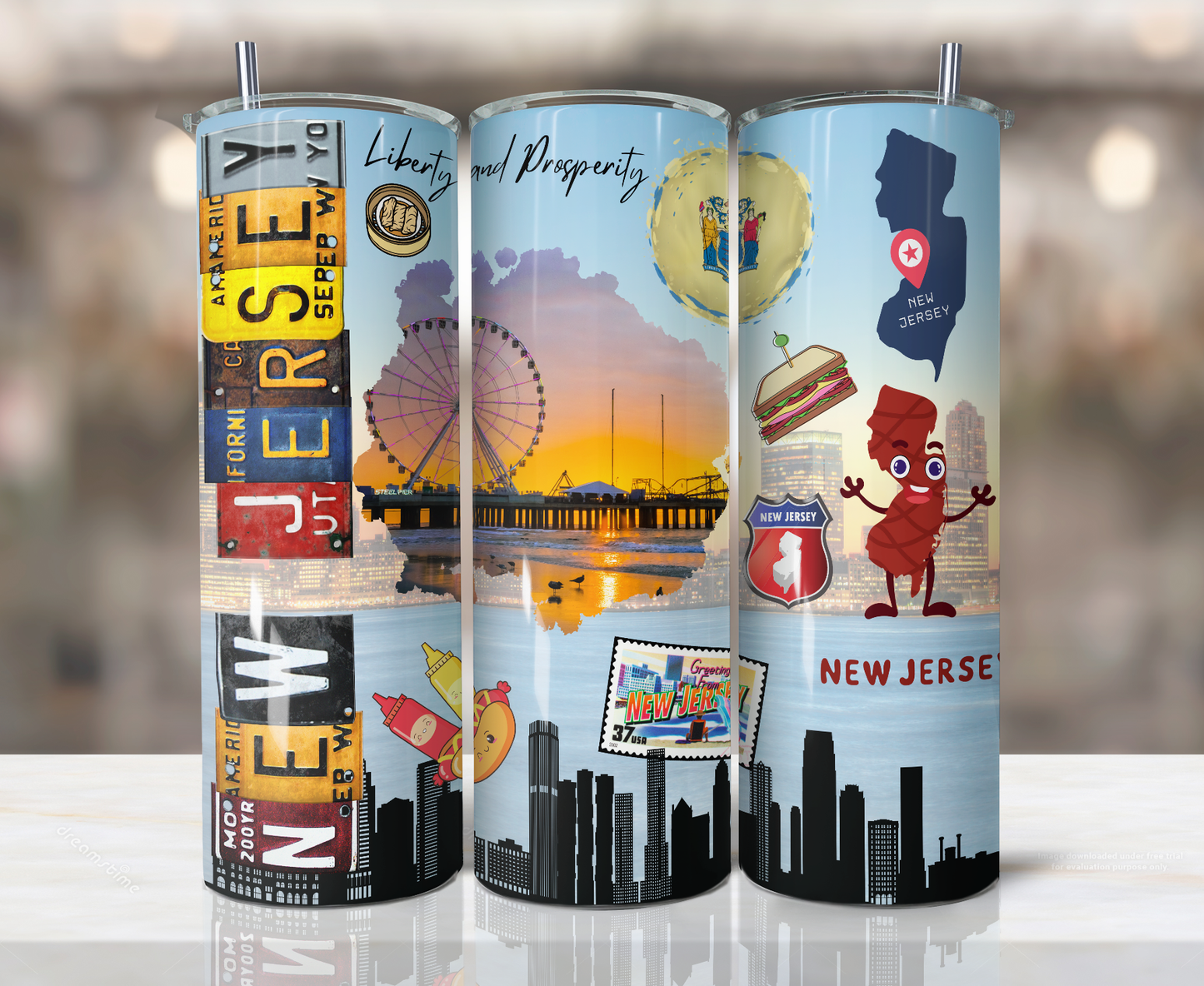 US States License Plate Sublimation Tumbler