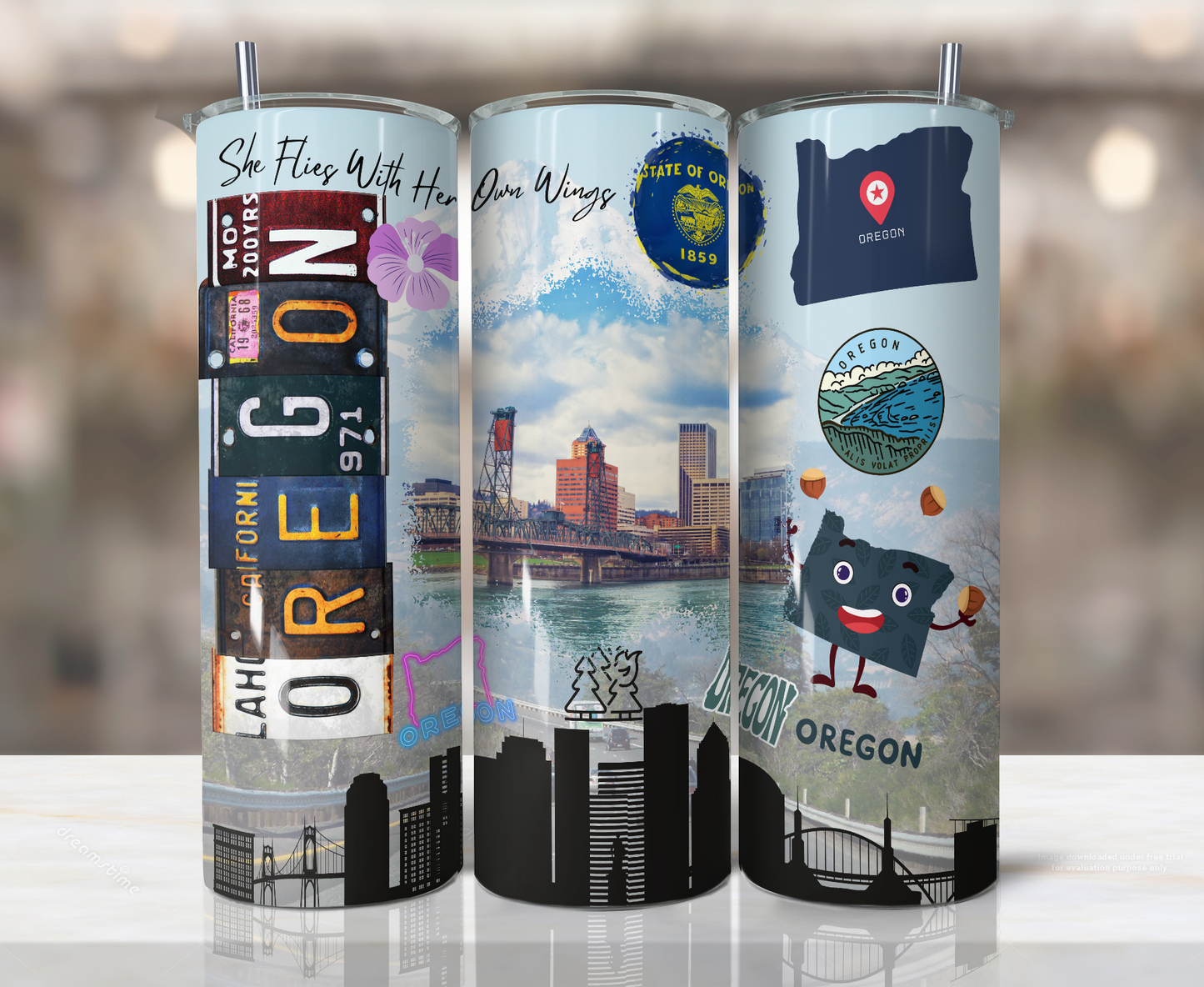 US States License Plate Sublimation Tumbler