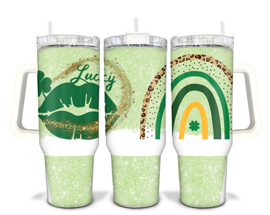 St Patricks Day Rainbow 40oz Sublimation Tumbler