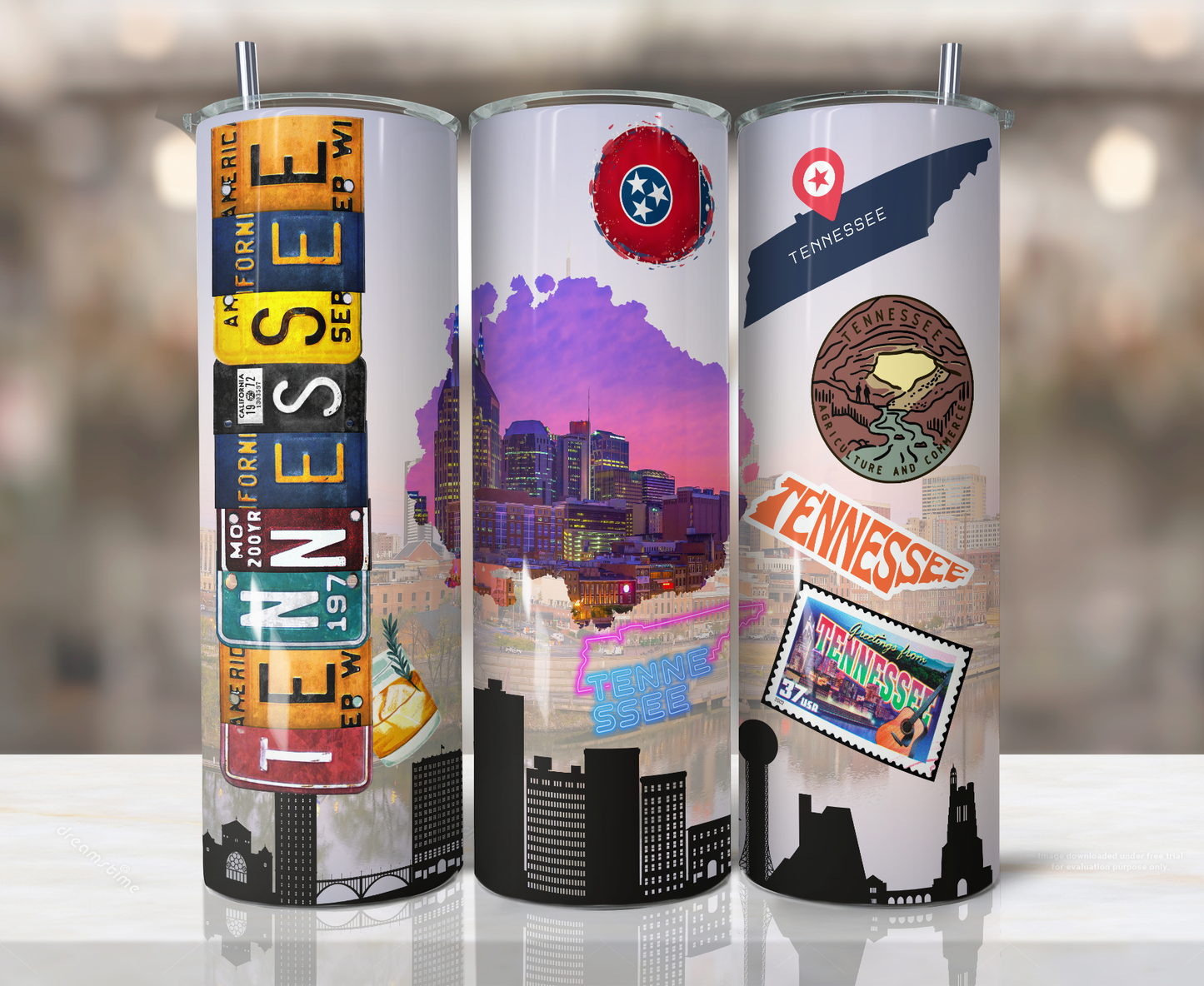 US States License Plate Sublimation Tumbler