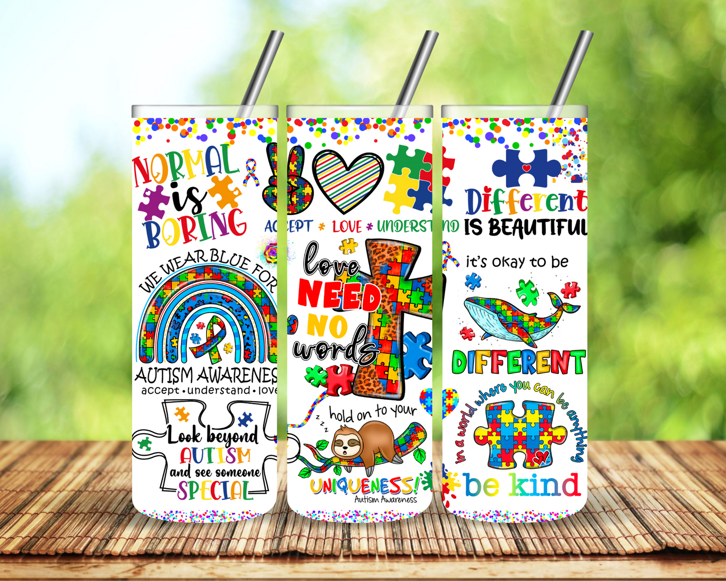 Autism Awareness Sublimation Tumbler