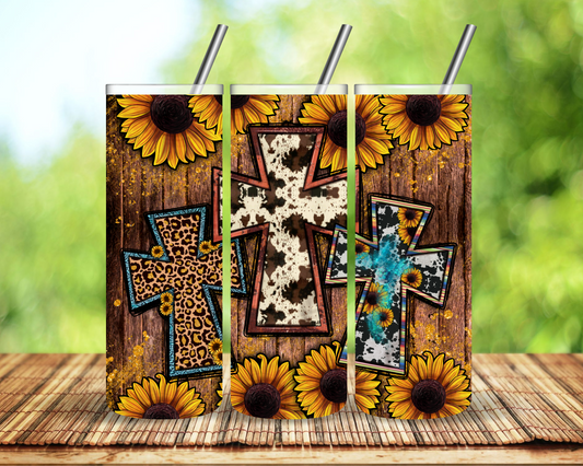 Faith Sunflower Sublimation Tumbler