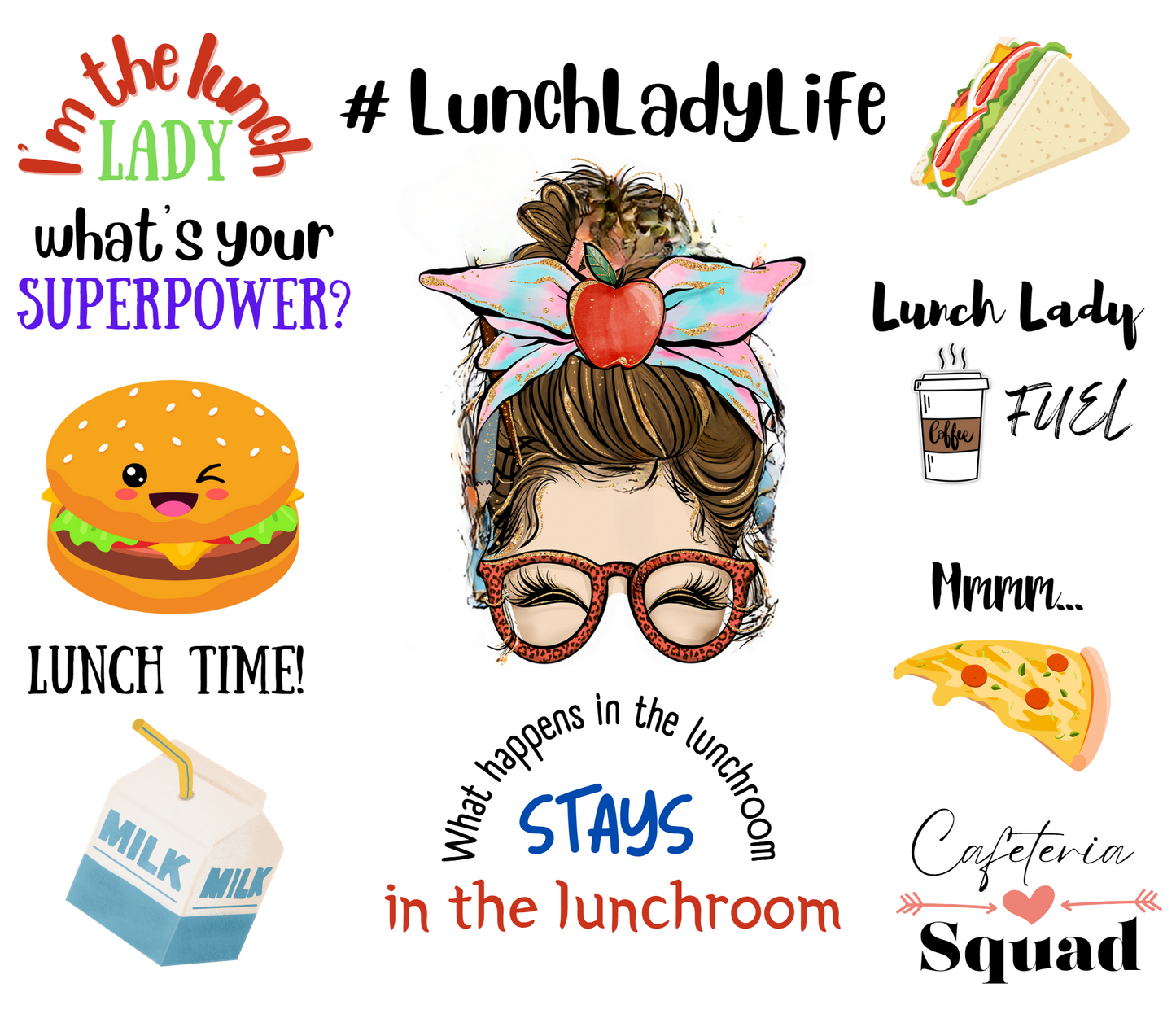 Lunch Lady Sublimation Tumbler