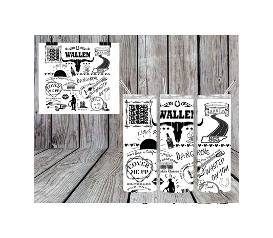 Morgan Wallen Collage Sublimation Tumbler