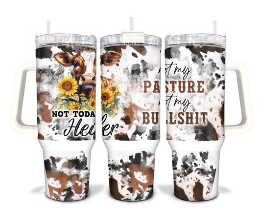 Cow Heifer Bull Pasture 40oz Sublimation Tumbler