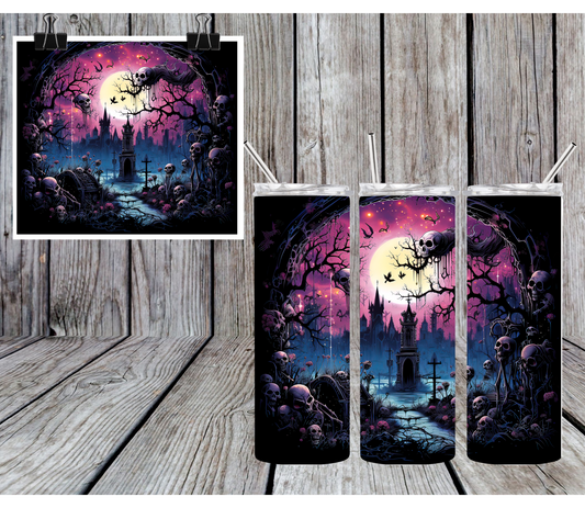 Halloween Graveyard Sublimation Tumbler