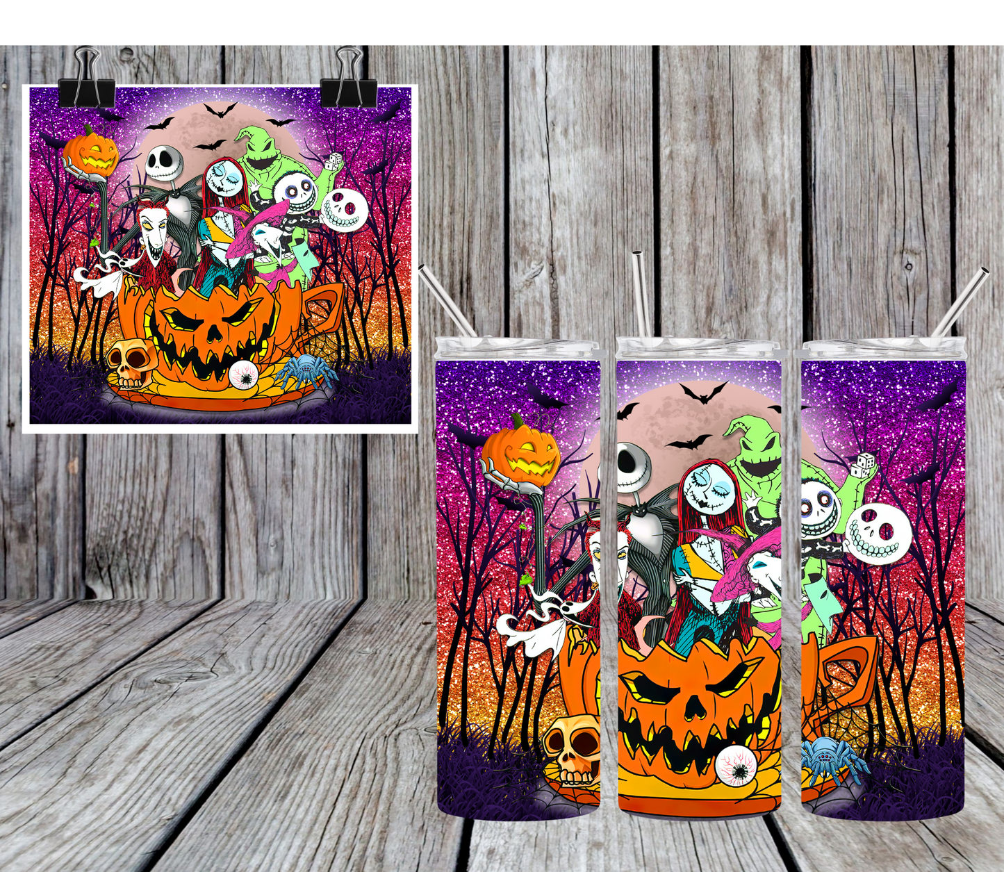 Halloween Jack and Sally Sublimation Tumbler