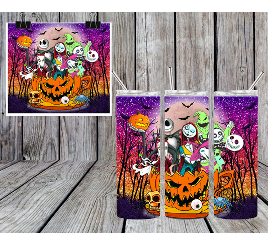 Halloween Jack and Sally Sublimation Tumbler