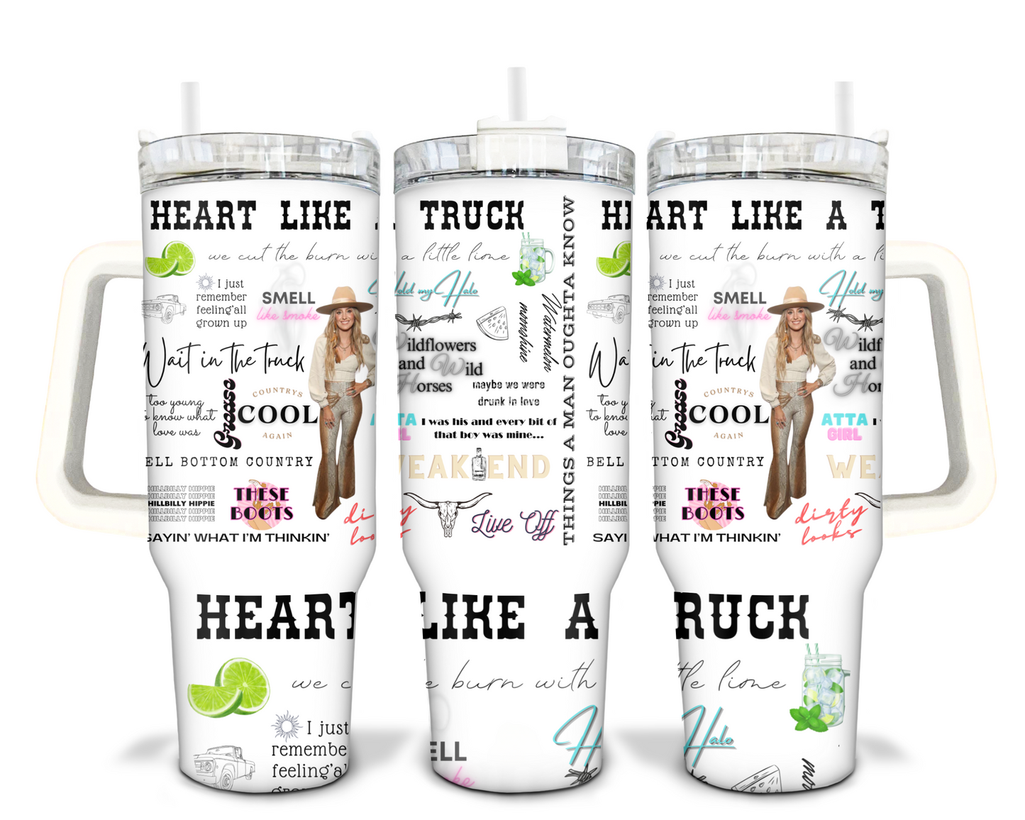 Lainey Wilson Heart Like a Truck 40oz Sublimation Tumbler