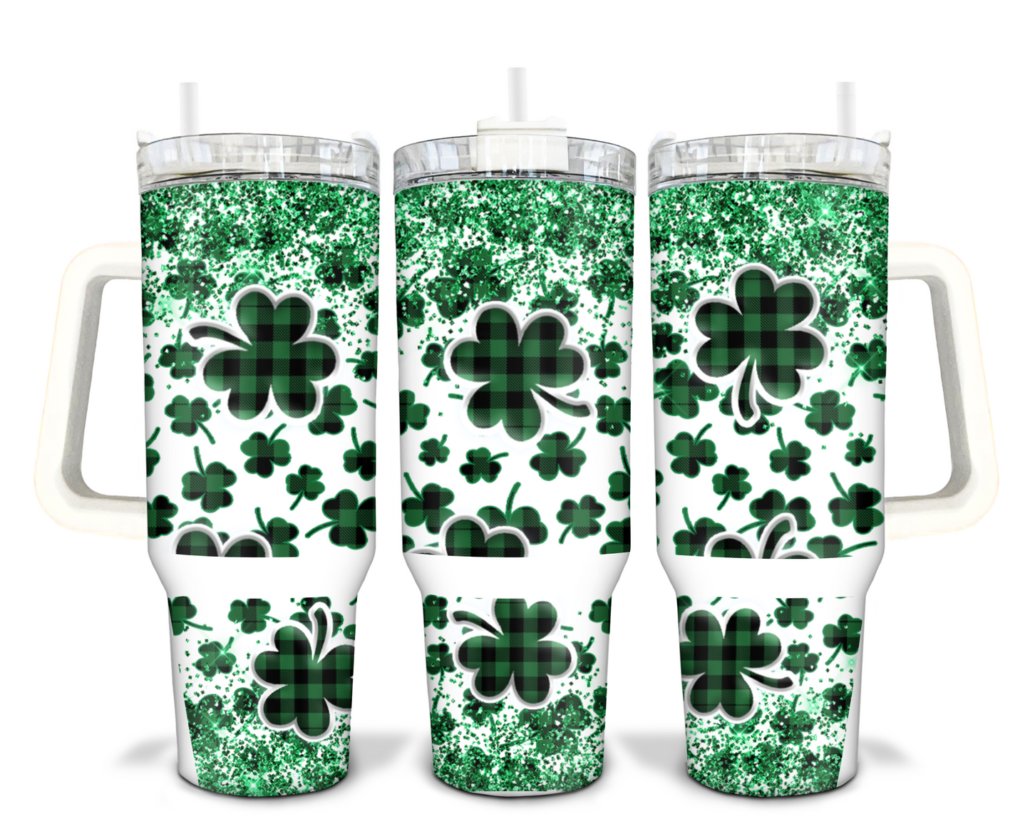 St Patricks Day Lucky Clover 40oz Sublimation Tumbler