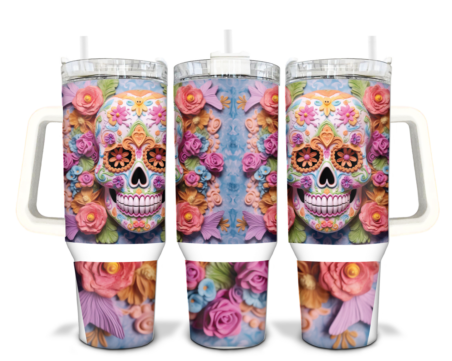 Sugar Skull 40oz Sublimation Tumbler