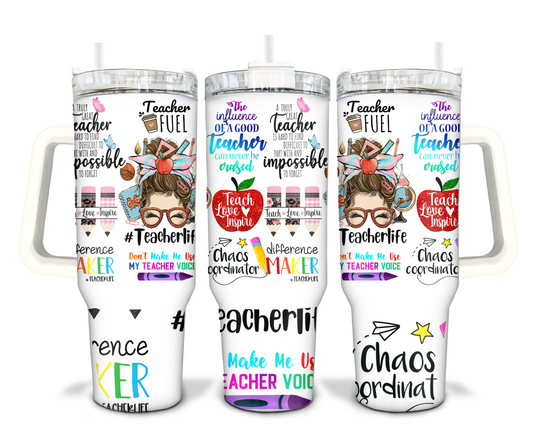 Teacher Life 40oz Sublimation Tumbler