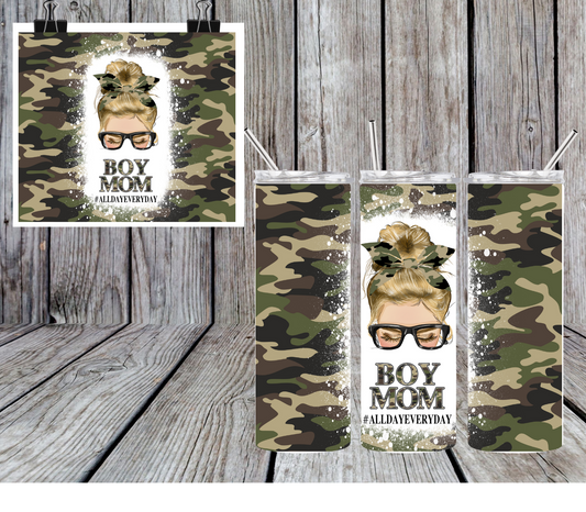 Boy Mom Blonde Hair Sublimation Tumbler