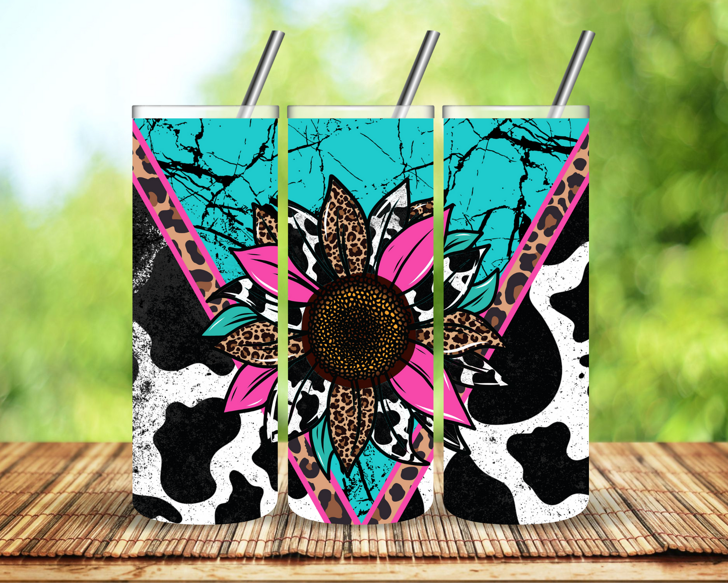 Cow Sunflower Print Sublimation Tumbler