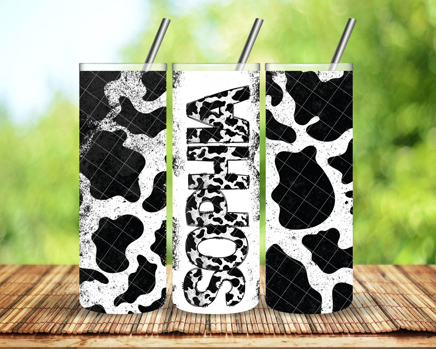 Cow Print Customizable Sublimation Tumbler