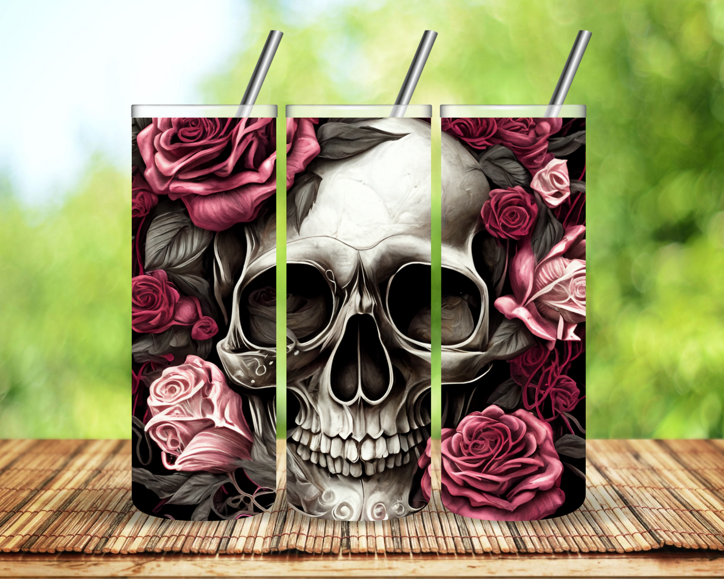 Skull Roses Sublimation Tumbler