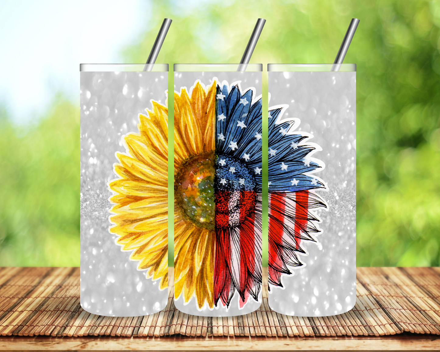 Sunflower Flag Sublimation Tumbler