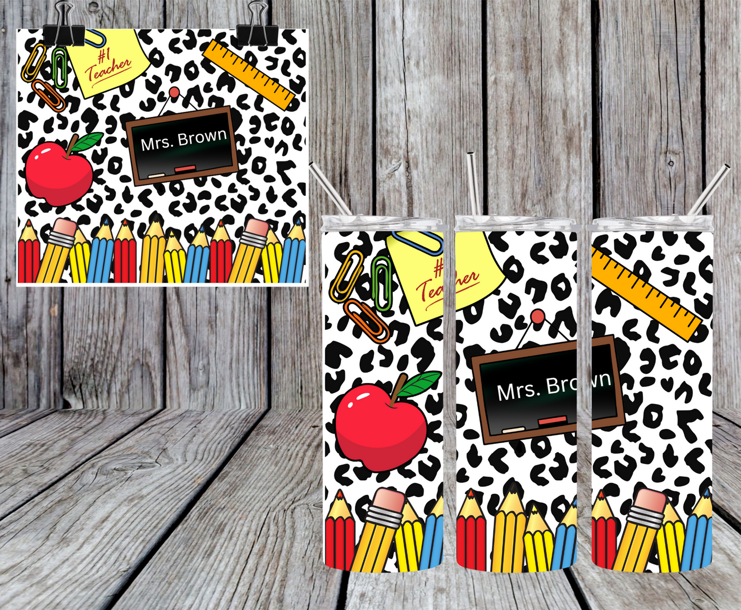 Teacher Chalk Board CUSTOMIZABLE Sublimation Tumbler